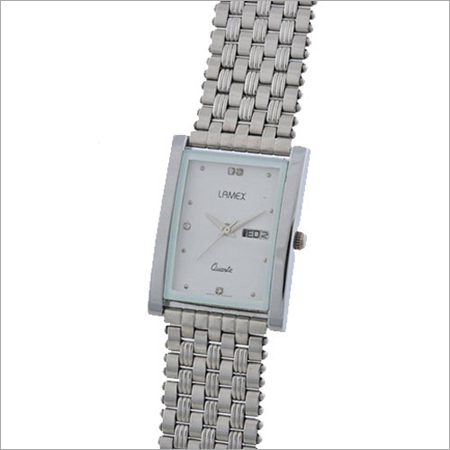 Men Silver Chain Watch 