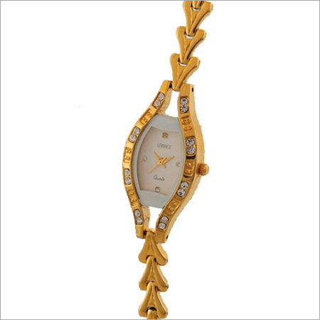 Ladies Golden Fancy Dial Wrist Watch