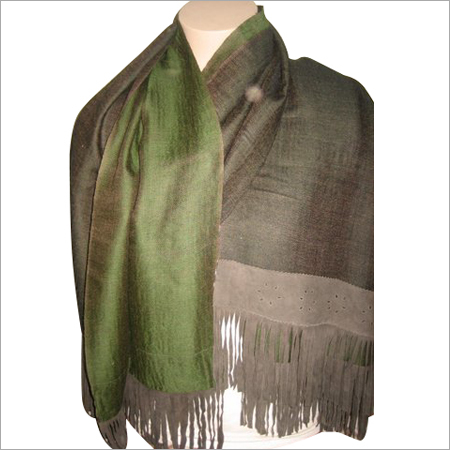 Wool Reversible with Suede Fringes