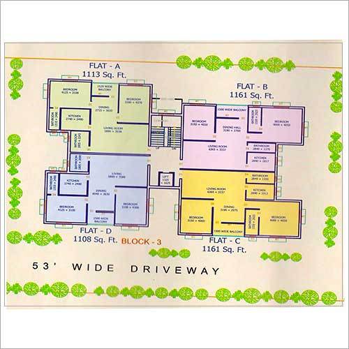 BLOCK 3 LAYOUT PLAN 1108,1113,1161 SQ.FT.