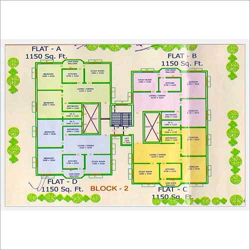 BLOCK - 2 LAYOUT PLAN, 1150 SQ.FT.