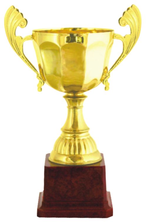 Trophy - Metal and Wood, 8 Inch, Gold Square Base | Award Recognition, Achievement Marker, Event Celebration