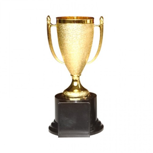 Trophy - Metal and Wood, 7-8 Inch, Gold | Award Recognition, Elegant Design, Achievement Milestone
