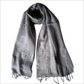 Designer Hijab Scarves - Silk, 70x180 Cm, Grey | Lightweight, Soft Fabric, Shrink Resistant, Versatile Use, Elegant Look, Fringed Finish