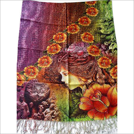Flower Printed Silk Stoles