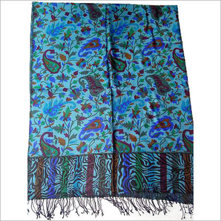 Blue Designer Silk Stoles