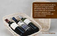 Decorative Fruit Basket - Wicker, 12x8x4 Inches, Beige | Rectangular Design For Presenting Gifts, Wine, Or Fruit With 3-bottle Capacity