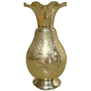 Carved Flower Brass Vase