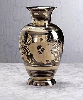 Antique Brass Flower Vase By OTTO INTERNATIONAL