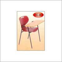 Revolving Chair - Plastic/Metal, 45x50x80 cm, Red | Comfortable Seating, Stable Base, Attached Writing Surface