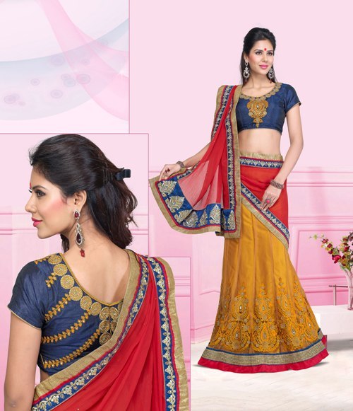 Dazzling Embroidered Lehenga Saree