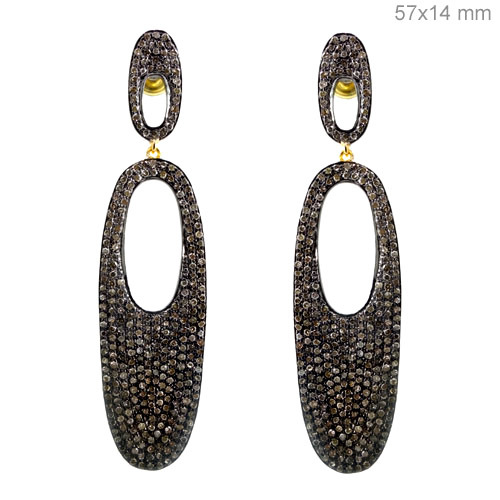 Pave Diamond Gold Earrings