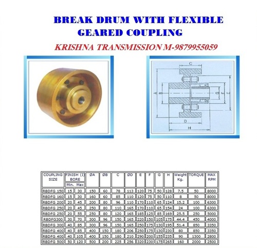 Flexible Brake Drum Gear Coupling Flexible Brake Drum Gear Coupling