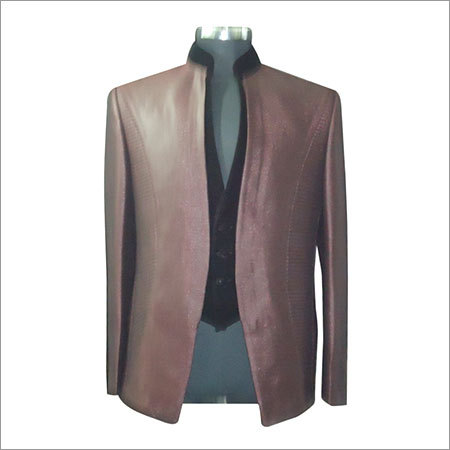 Designer Suit - Polyester Blend, Various Sizes, Brown | Dry Clean Care, Mandarin Collar, Comfortable Wear, Durable Material, Elegant Design, High Quality, Perfect Fit, Stylish Look, Viscose Lining