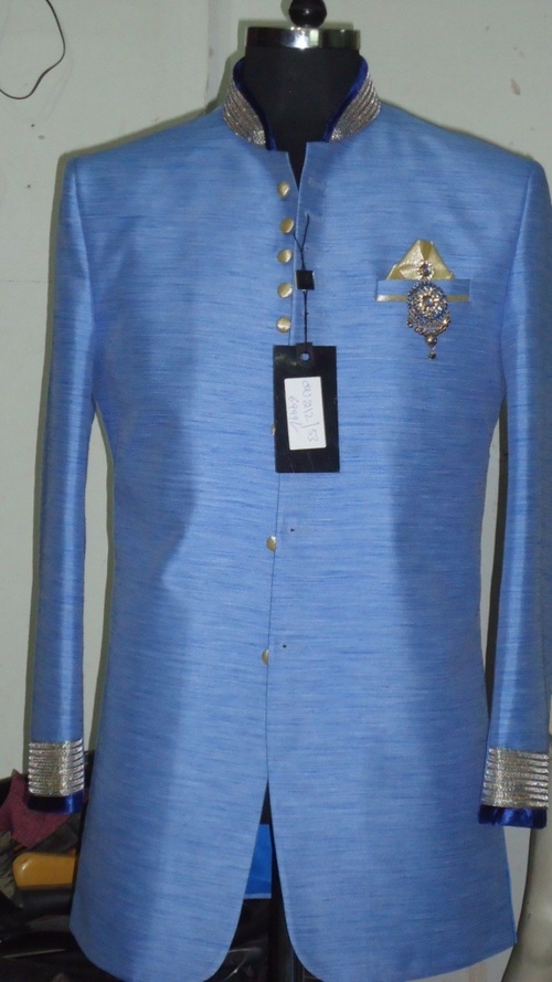 OU212-53 - Silk Blend, 38 Inches, Light Blue | Slim Fit, Elegant Design, Handcrafted Detail, Comfortable Wear