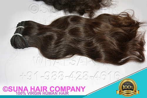 straight natural machine weft human hair extension