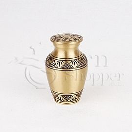 Golden Leaves Brass Metal Token Cremation Urn