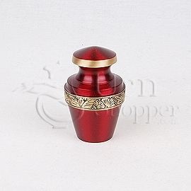 Grecian Crimson Red Brass Metal Token Cremation Urn