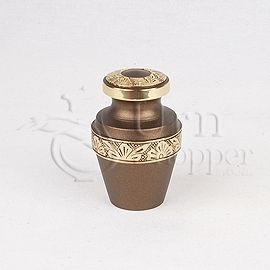 Grecian Rustic Bronze Brass Metal Token Cremation Urn