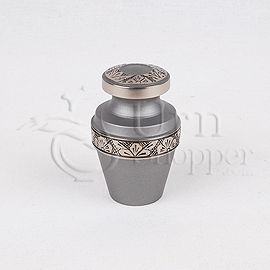 Grecian Rustic Pewter Brass Metal Token Cremation Urn