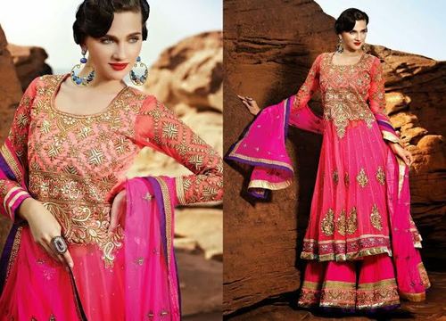 FANCY NEW COLLECTION - Silk Blend, 54 Inches, Pink | Handcrafted Embroidery, Elegant Design, Customizable Size