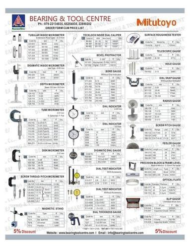 Ss & Ms Price List Of Mitutoyo