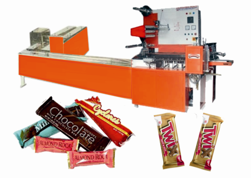Chocolate Bar Packing Machine - Stainless Steel, 18x4x6 Inches, White | 340V Electric, PLC Control, Automatic Wrapping for Food, Beverage, and Medical Items