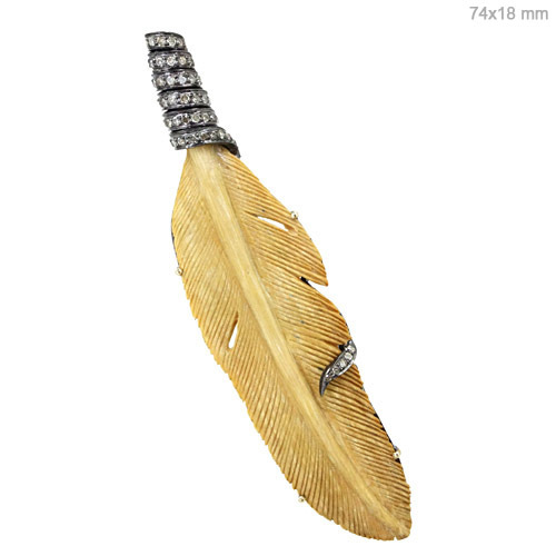 Ivory Diamond Gold Pendant