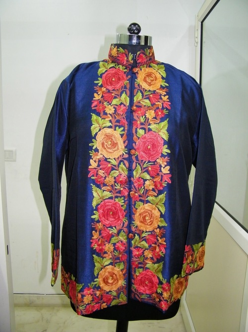 Blue Kashmiri Silk Coat