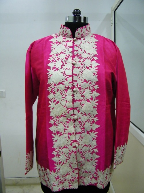 Dark Pink Embroidered Coat