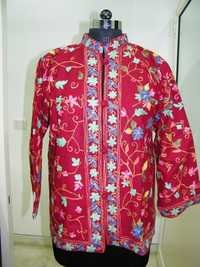 Red Embroidery Work Coat