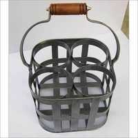 Beautiful Iron Grey Rack Table Wine Bottle Holder Stand