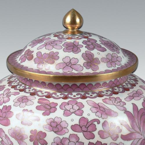 Hong Kong Pink Cloisonne cremation Urn