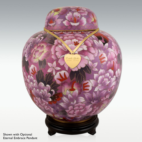 China Pink Lave Cloisonne cremation urn