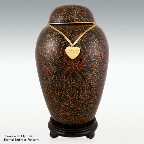 Sienna Mum Flower Cloisonne Cremation Urn