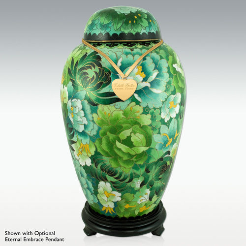 Spring Green Cloisonne Cremation Urn