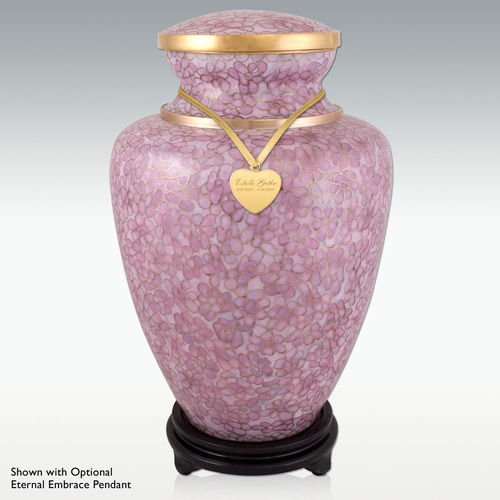 Pink Flower  Cloisonne Cremation Urn 