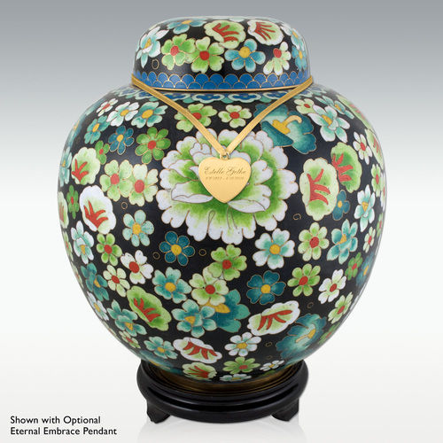 Floral Celebration Cloisonne Cremation Urn