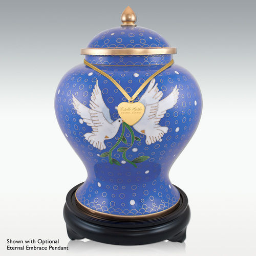 Birds Cloisonne Cremation Urn