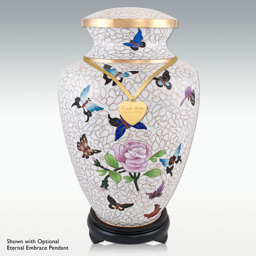 Butterflies Spinkr Cloisonne Cremation Urn