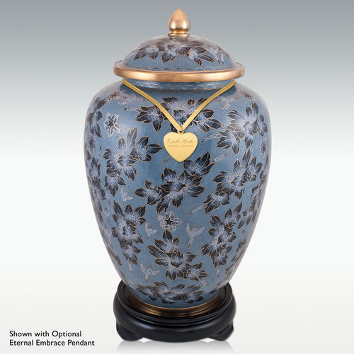 Midnight Floral Cloisonne Cremation Urn