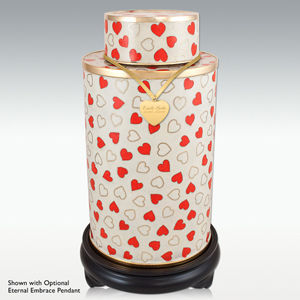 Heart Flattop Cloisonne cremation urn 