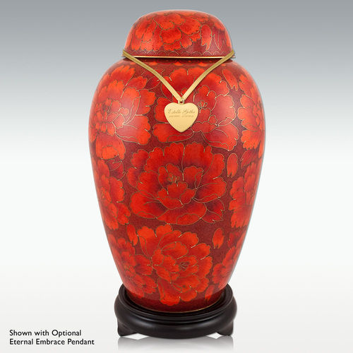 Floral Autumn Cloisonne cremation urn