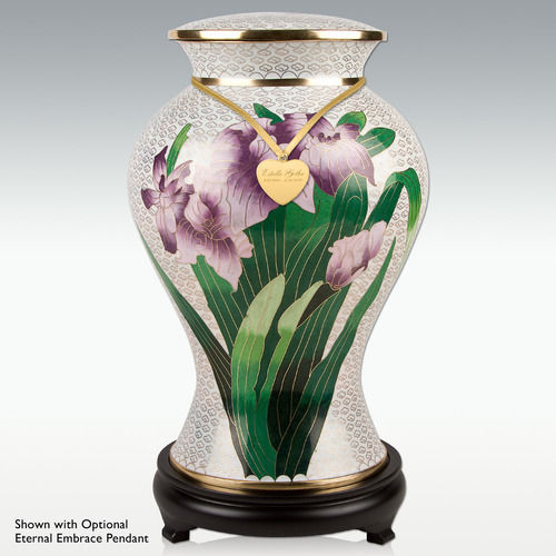 Extra Large Floral Cloisonne Cremation Urn