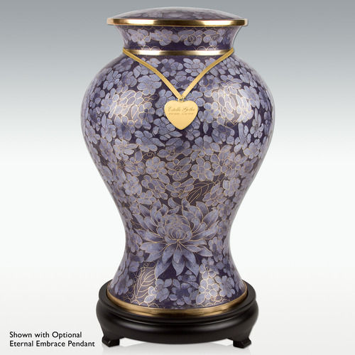 Extra Large Purple Cloisonne Cremation Urn