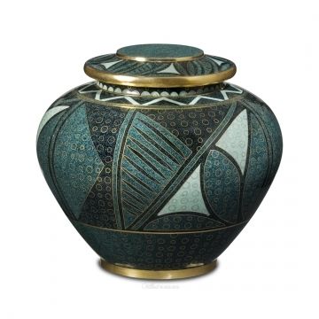 Anasazi Ambrald Cloisonne Cremation Urn