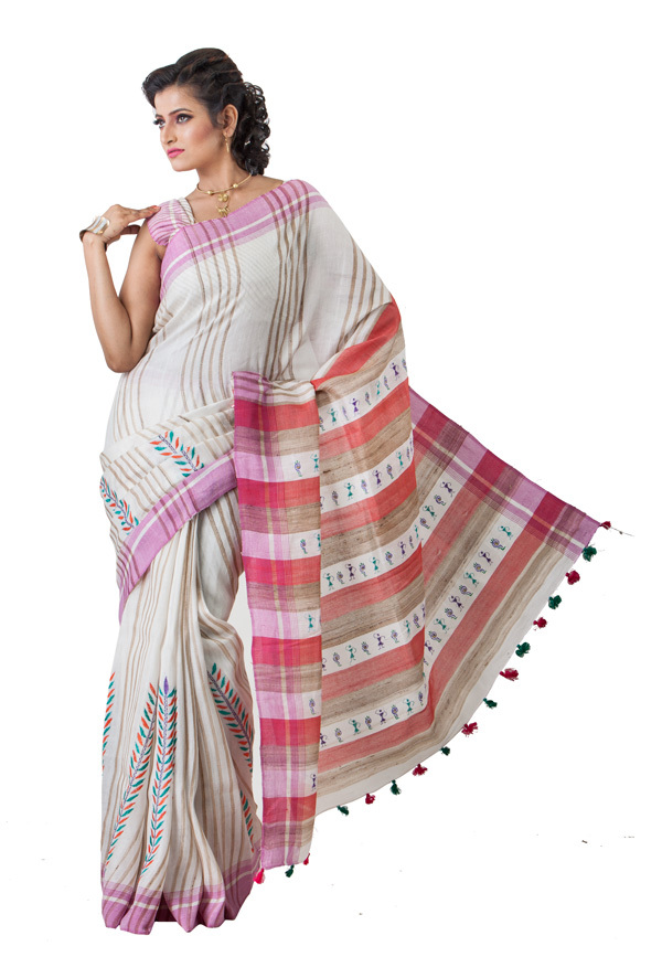Hand Embroidered Silk Sarees