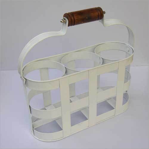 DECORATIVE BOXED IRON RACK TABLE WINE BOTTLE HOLDER STAND By Nautical Mart Inc.