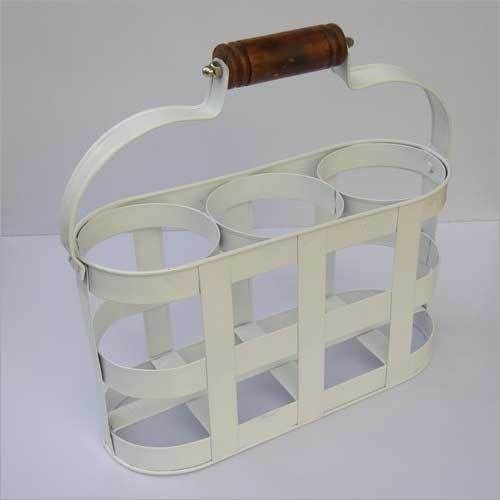 DECORATIVE BOXED IRON RACK TABLE WINE BOTTLE HOLDER STAND