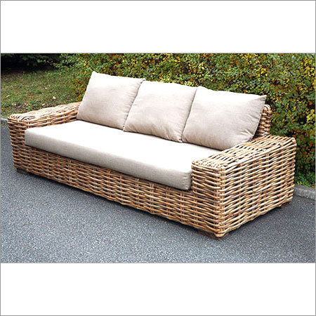 Cane Sofa - Indian Cane, Gala Polish Finish, Glossy/Matte, Vintage Style, Cushioned, Stylish Durable Design